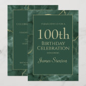 Invitation Green Marble 1000th Birthday (Devant / Derrière)