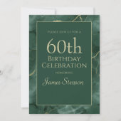 Invitation Green Marble 60th Birthday (Devant)