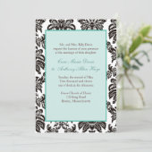 Invitation Green Mariage damassé moderne (Debout devant)