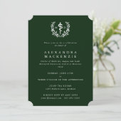 Invitation Green MD Asclepius + Laurel Wreath Graduation (Debout devant)