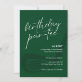 Invitation Green Minimalist Golf Birthday Partee (Devant)