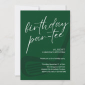 Invitation Green Minimalist Men Golf Birthday Par-Tee (Devant)