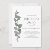 Invitation Green Modern 35e anniversaire fête (Devant)