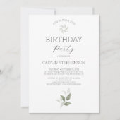 Invitation Green Modern 35e anniversaire fête (Devant)