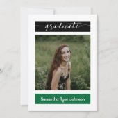 Invitation Green Modern Block 3-Photo Graduation (Devant)