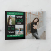 Invitation Green Modern Block 5-Photo Graduation (Intérieur)