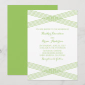 Invitation Green Modern Deco Wedding (Devant / Derrière)