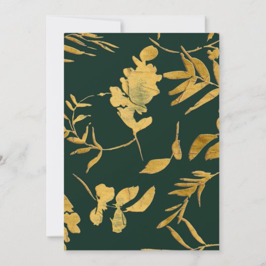 Invitation Green Modern Script Couples Douche Faux Gold Photo (Dos)