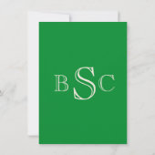 Invitation Green Monogram Laurel Classic College Graduation (Dos)