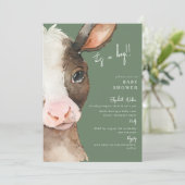 Invitation Green Moo-ving in Soon Cow C'est un Baby shower de (Debout devant)