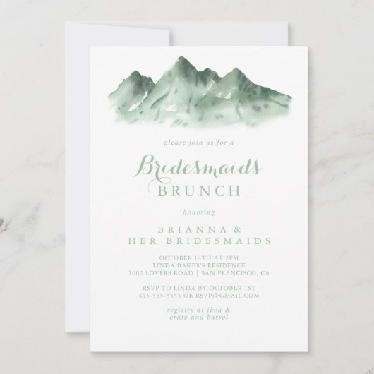 Invitation Green Mountain Country Bridesservatrices Brunch Sh (Devant)