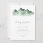 Invitation Green Mountain Country Calligraphy Bébé Sprinkle (Devant)
