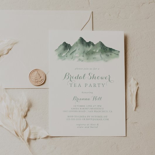 Invitation Green Mountain Country Fête des mariées Tea Party