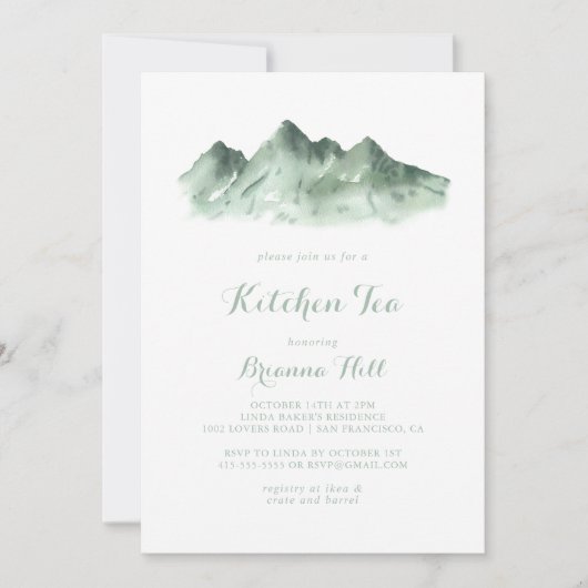 Invitation Green Mountain Country Kitchen Fête des mariées th (Devant)