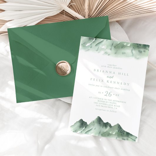 Invitation Green Mountain Country Mariage Décontracté