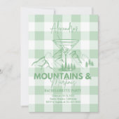 Invitation Green Mountains et Martinis Bachelorette (Devant)