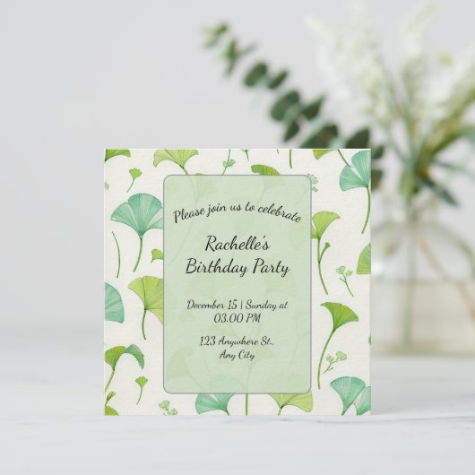 Invitation Green Nature Craft | Botanical Scrapbook (Debout devant)