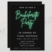 Invitation Green Neon Bachelorette (Devant / Derrière)