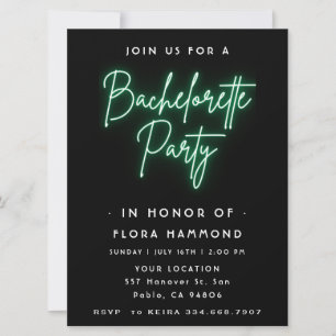 Invitation Green Neon Bachelorette