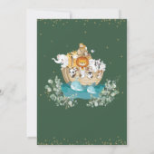 Invitation Green Noah's Ark Genre Neutre Anniversaire (Dos)
