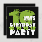 Invitation GREEN NOIR 10e fête d'anniversaire 10 ans V02B (Devant / Derrière)