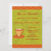Invitation Green & Orange Cup Customisée Coffee Event (Dos)
