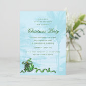 Invitation Green Ornament bleu Noël Party Thème tropical (Debout devant)