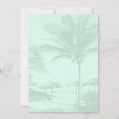 Invitation Green Ornament bleu Noël Party Thème tropical (Dos)