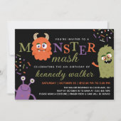 Invitation Green Orster Monster Mash Halloween Party (Devant)