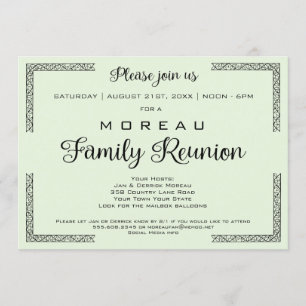 Invitation Green ou n'importe quelle couleur Famille Réunion 