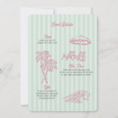 Invitation Green Palm Springs Pastel Beach Anniversaire (Dos)