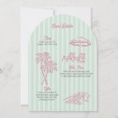 Invitation Green Palm Springs Pastel Beach Anniversaire (Dos)