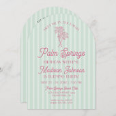 Invitation Green Palm Springs Pastel Beach Anniversaire Week- (Devant / Derrière)