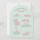 Invitation Green Palm Springs Pastel Beach Bachelorette Party (Dos)