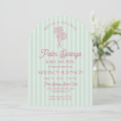 Invitation Green Palm Springs Pastel Beach Cabana Baby shower (Debout devant)