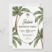 Invitation Green palm tree  (Devant)