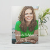 Invitation Green Photo Graduation Trunk College Dorm Party (Debout devant)