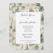 Invitation Green Pine Trees Bridal Shower (Devant / Derrière)