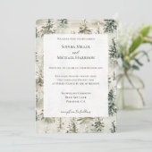 Invitation Green Pine Trees Wedding (Debout devant)