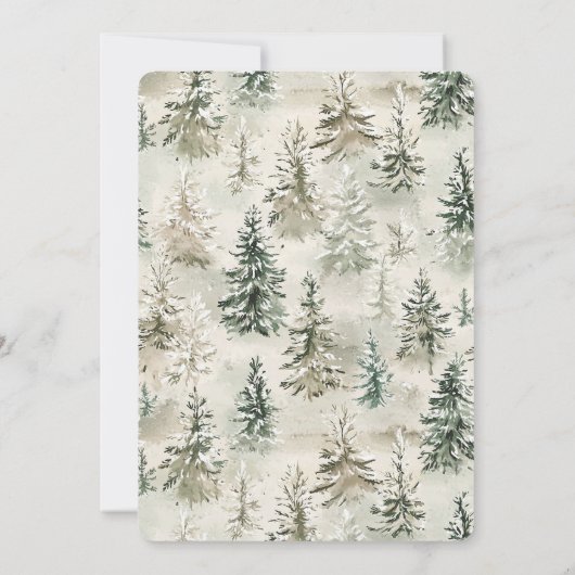 Invitation Green Pine Trees Wedding (Dos)