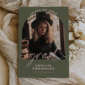 Invitation Green & Pink Arch Photo Script Graduation