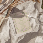 Invitation Green Pink Bow Floral Summer All In One Wedding