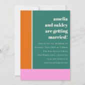 Invitation Green Pink Mariage géométrique tendance (Devant)