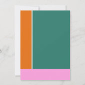 Invitation Green Pink Mariage géométrique tendance (Dos)