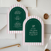 Invitation Green & pink tennis bachelorette itinerary