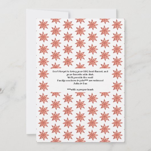 Invitation Green Plaid Citrouille Pie Thanksgiving Amical (Dos)