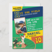 Invitation Green Playful Baseball Sports Anniversaire de enfa (Devant)