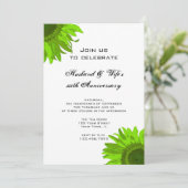 Invitation Green Pop Art Tournesol Mariage Anniversaire (Debout devant)