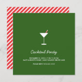 Invitation Green pour la fête de cocktails Swizzle (Devant / Derrière)