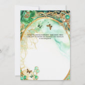 Invitation Green Quinceañera peony fleurs de ballon élégant (Dos)